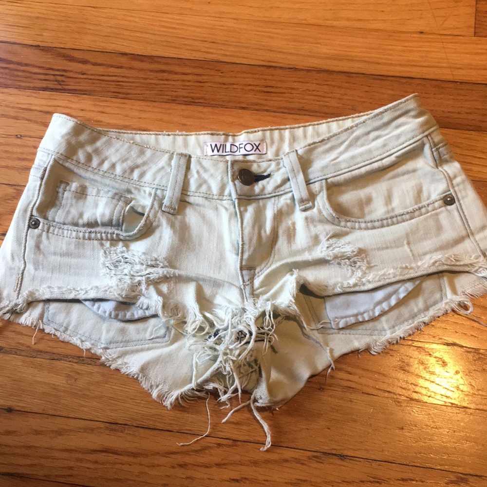 Wildfox Mint Green Jean Cut Offs
